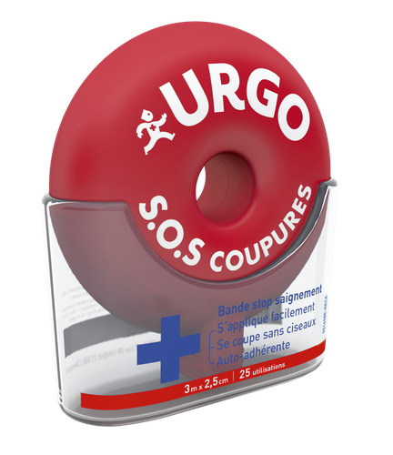 Urgo - SOS Coupures - Bande auto-adhérente - Pour stopper les saignements - plaies superficielles -
